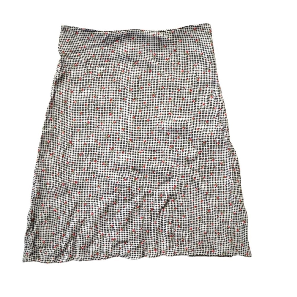 Brandy Melville Women’s Mini Skirt Plaid Floral Blue Italy